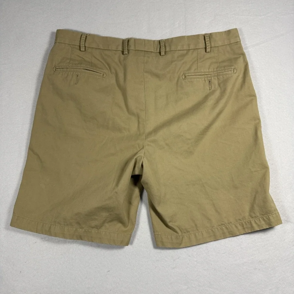 Peter Millar Mens 38 Khaki Tan Pima Cotton Flat Front Shorts MCOB31